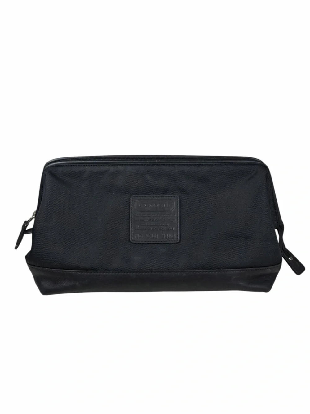 Coach Twill Travel Kit style # 5488 in Black Canvas/Leather
